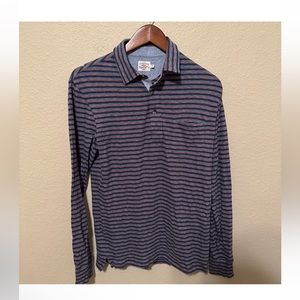 Faherty Men’s Striped Long Sleeve Polo